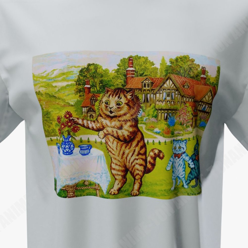 Louis Wain - Cat Art - Two Jugs Of Milk - Tshirt - Cotton